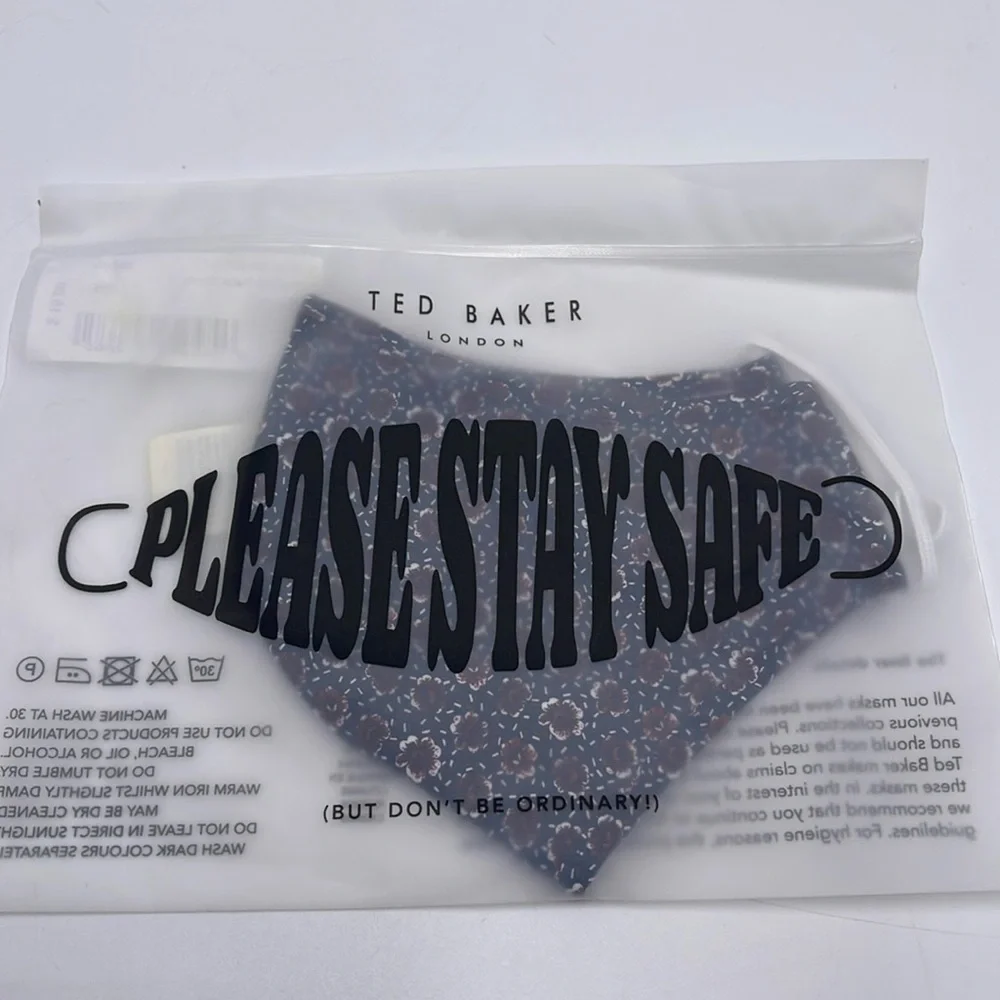 TED BAKER LONDON Reversible Reusable FACE MASK  NWT  OS